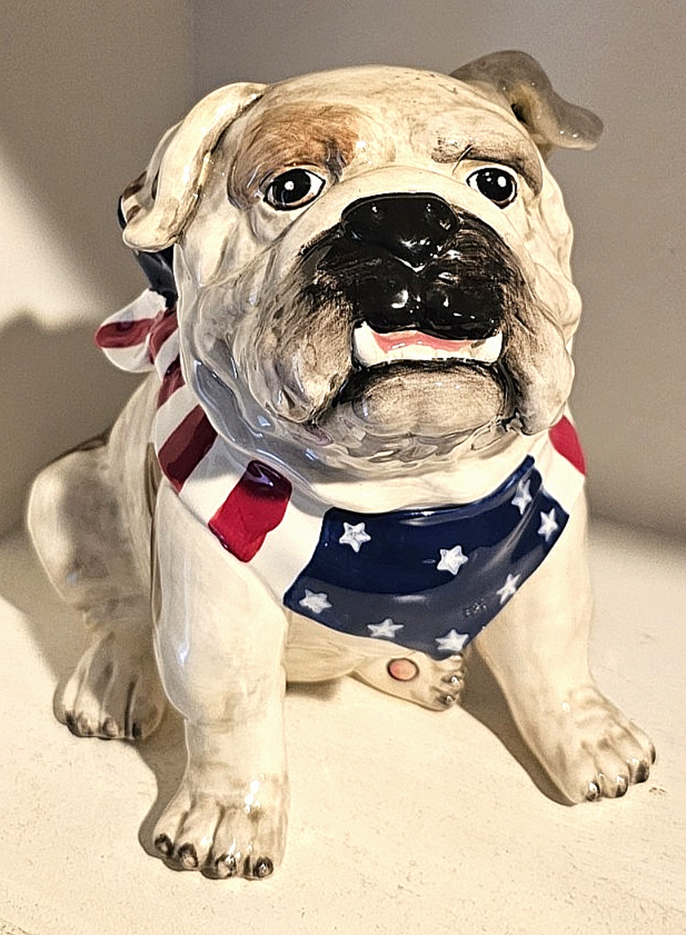 Blue Sky Clayworks STARS & STRIPES FIGURINE Patriotic Bulldog NEW